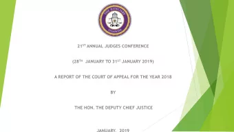 21 ST ANNUAL JUDGES CONFERENCE (28 TH JANUARY TO 31 ST JANUARY 2019)  A REPORT OF THE COURT OF