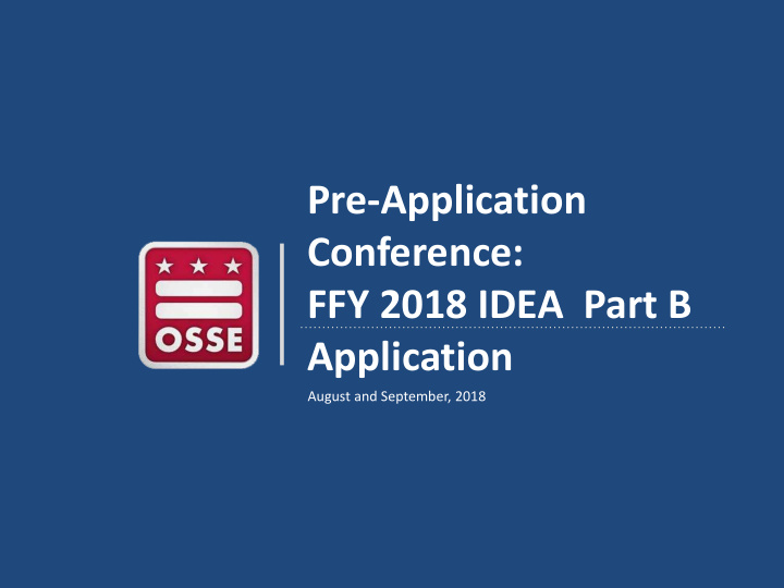 pre application conference ffy 2018 idea part b