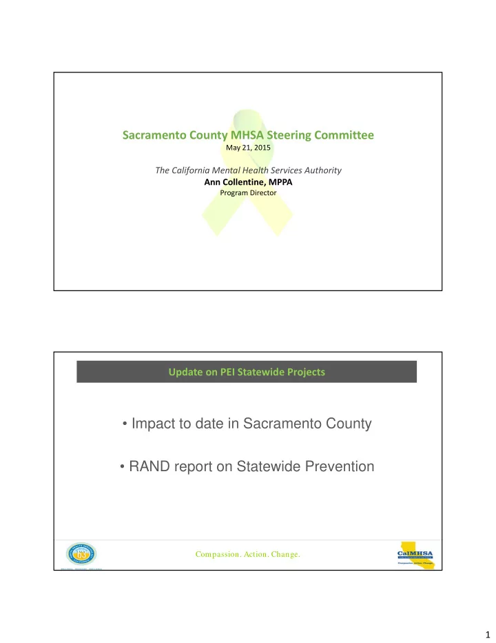 impact to date in sacramento county rand report on
