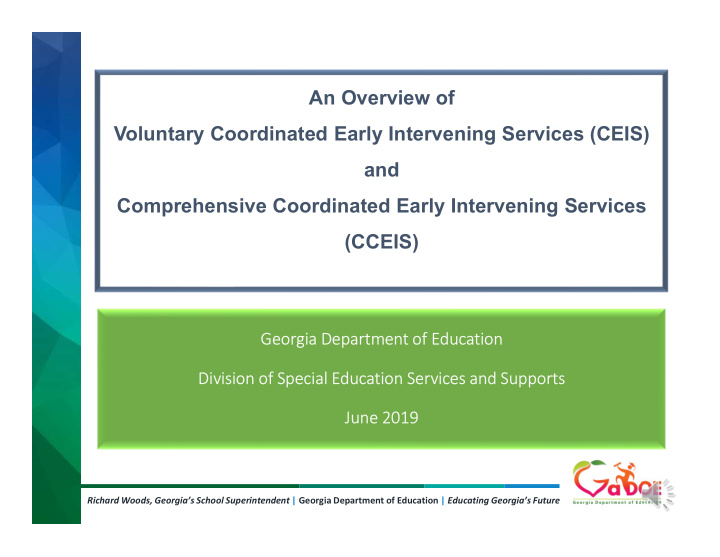 an overview of voluntary coordinated early intervening