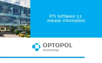 Contents  PTS software release 3.3 highlights   EyeSee - eye recording   ZETA and