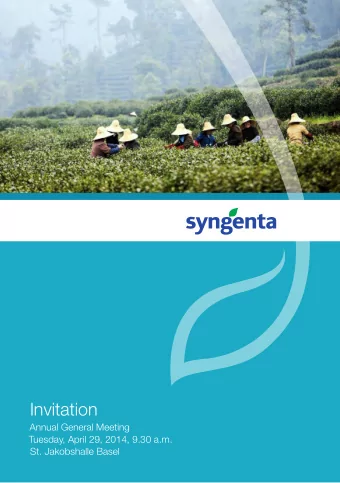 Invitation  Annual General Meeting  Tuesday, April 29, 2014, 9.30 a.m.  St. Jakobshalle Basel