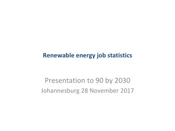 Presentation to 90 by 2030  Johannesburg 28 November 2017  Introduction  IRP2016 update contains