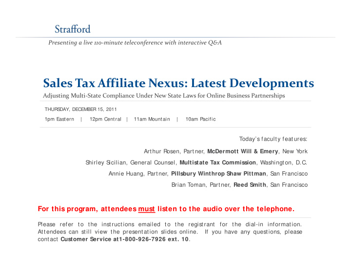 sales tax affiliate nexus latest developments sales tax