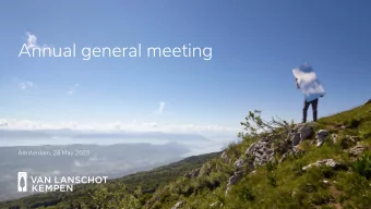 Annual general meeting  Amsterdam, 28 May 2020  1. Opening  2a. Report of the Supervisory Board