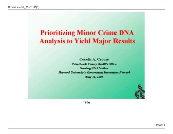 Title  Page: 1  Crouse e-conf_05-31-05[1]  Getting the word out  Page: 2  Crouse e-conf_05-31-05[1]