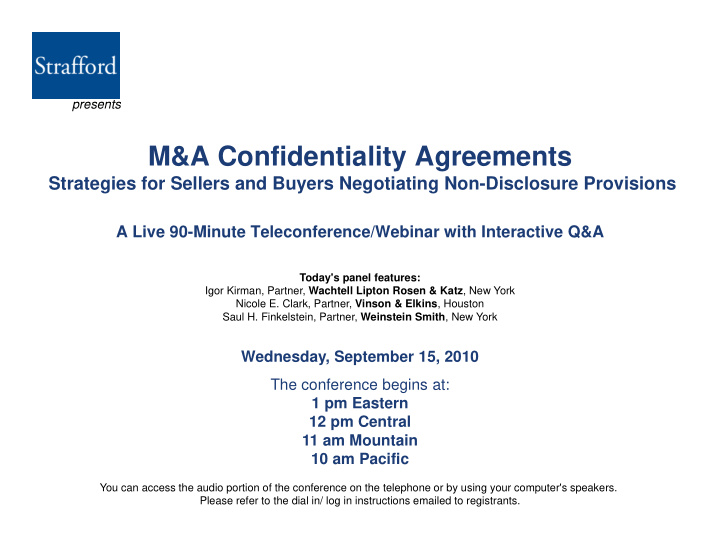 m a confidentiality agreements