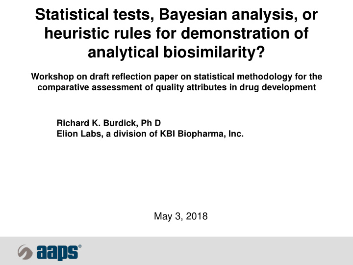 statistical tests bayesian analysis or heuristic rules