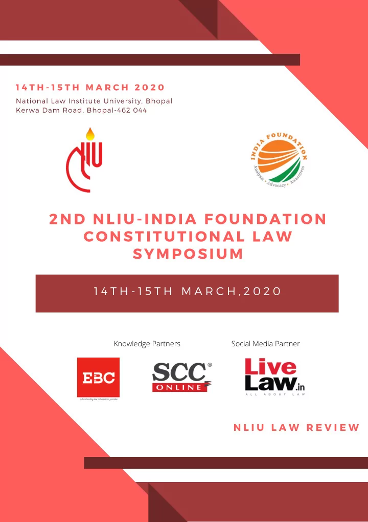 2nd nliu india foundation constitutional law symposium