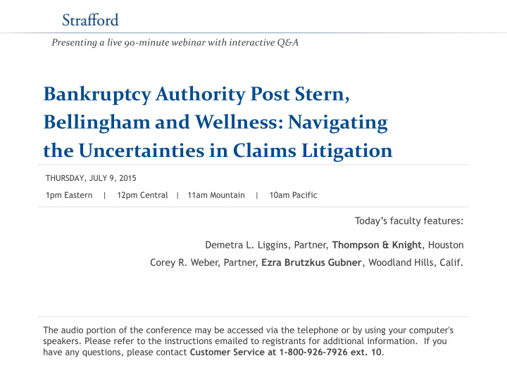 bankruptcy authority post stern bellingham and wellness
