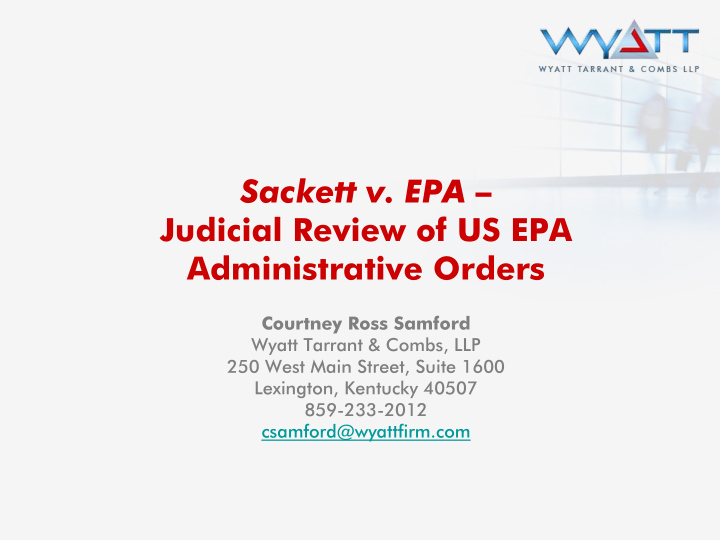 sackett v epa judicial review of us epa administrative