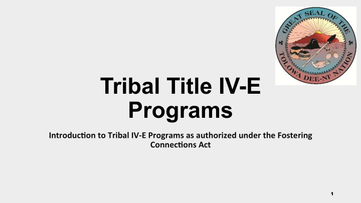 tribal title iv e programs