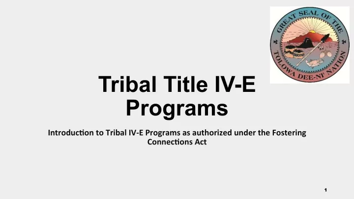 tribal title iv e programs