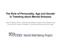 the role of personality age and gender in tweeting about