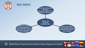 SCC RAFU Monitoring and Evaluation  Specialist (completed in August 2015 and contracted in January