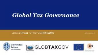 Global Tax Governance Adrin Grant | Frederik Heitmller  13 December 2018  Index