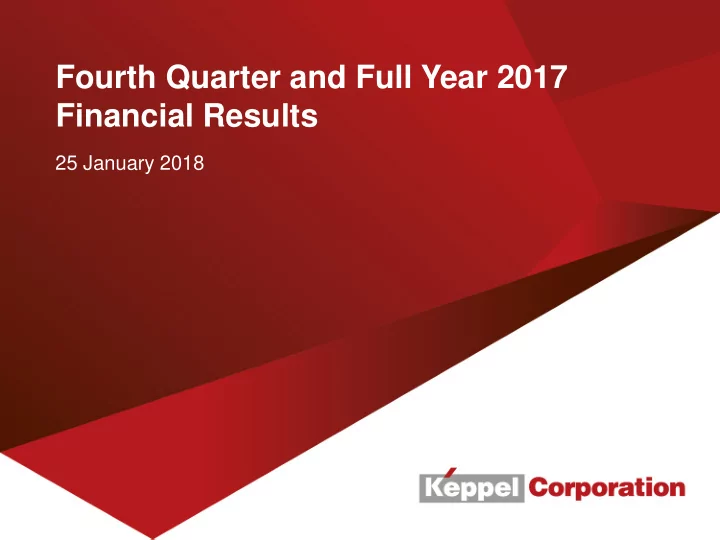 fourth quarter and full year 2017 financial results