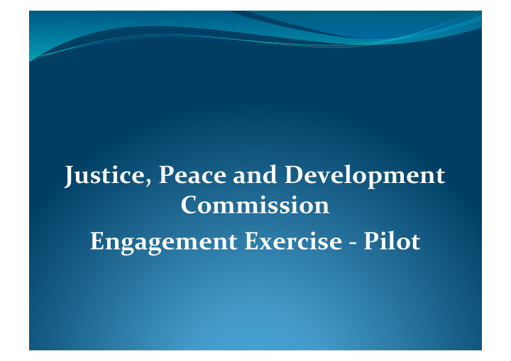justice peace and development commission engagement
