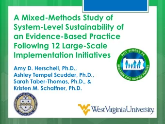 Following 12 Large-Scale  Implementation Initiatives  Amy D. Herschell, Ph.D.,  Ashley Tempel