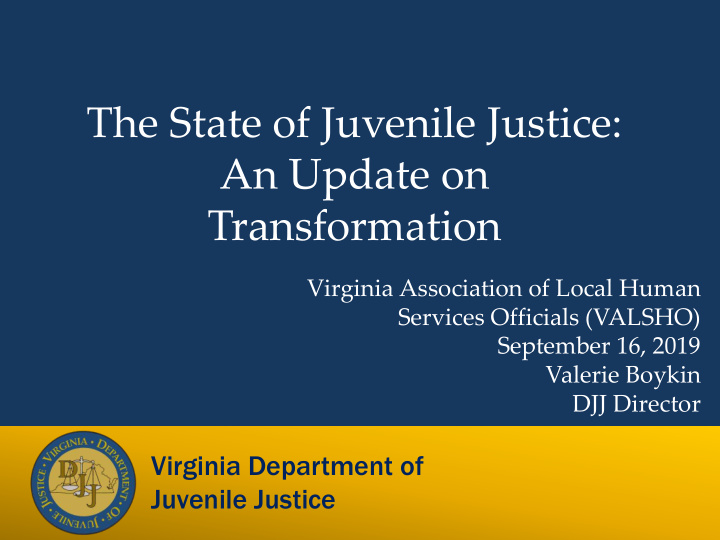the state of juvenile justice