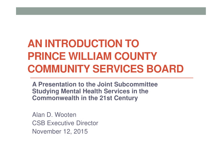 an introduction to prince william county community