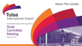 Meeting  December 2015  Airside Alternatives Planning Memo Master Plan Update  Agenda