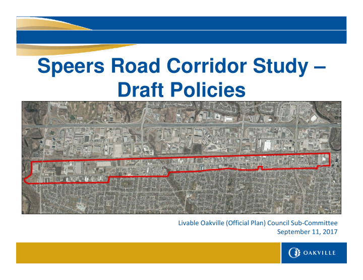 speers road corridor study draft policies