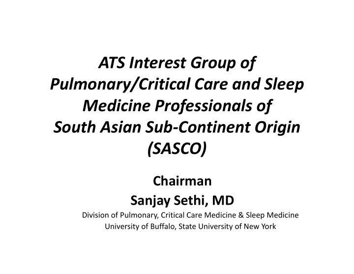 ats interest group of pulmonary critical care and sleep