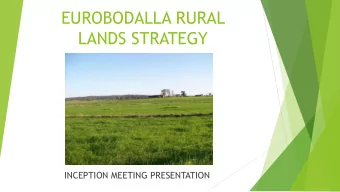EUROBODALLA RURAL  LANDS STRATEGY  INCEPTION MEETING PRESENTATION  INTRODUCING THE GBPS TEAM