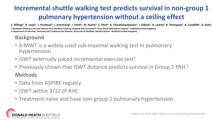 incremental shuttle walking test predicts survival in non