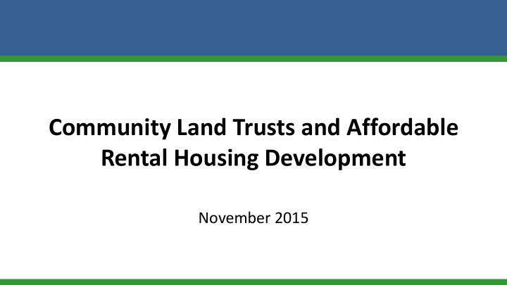 community land trusts and affordable