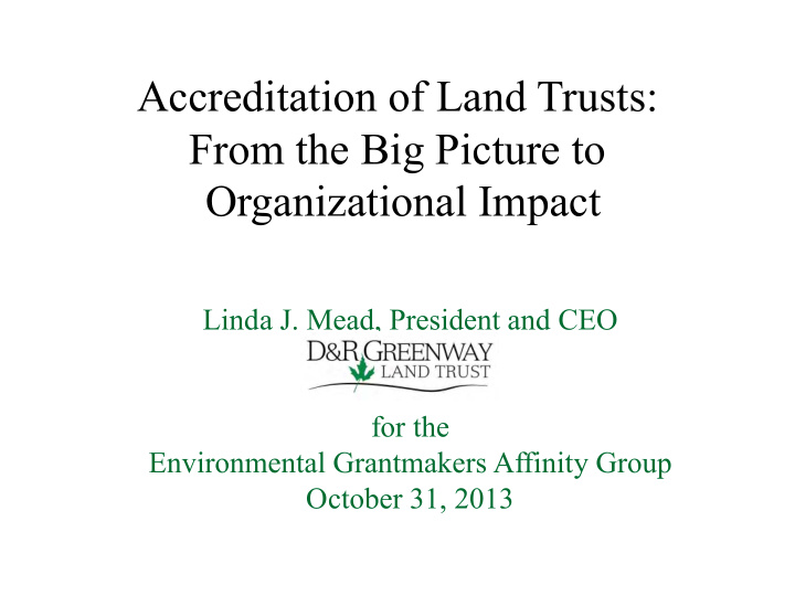 accreditation of land trusts