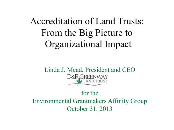accreditation of land trusts