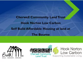 Cherwell Community Land Trust  Hook Norton Low Carbon  Self Build Affordable Housing at land at