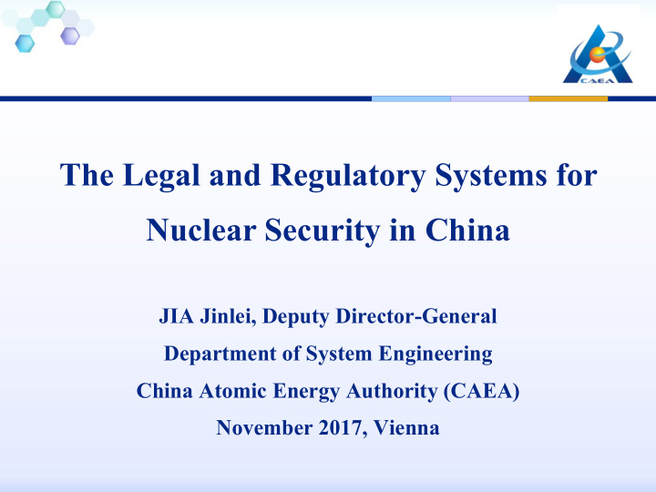 the legal and regulatory systems for nuclear security in