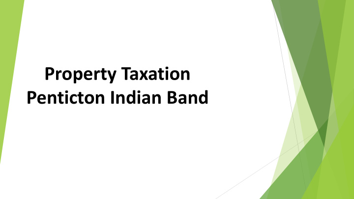 property taxation penticton indian band first nation