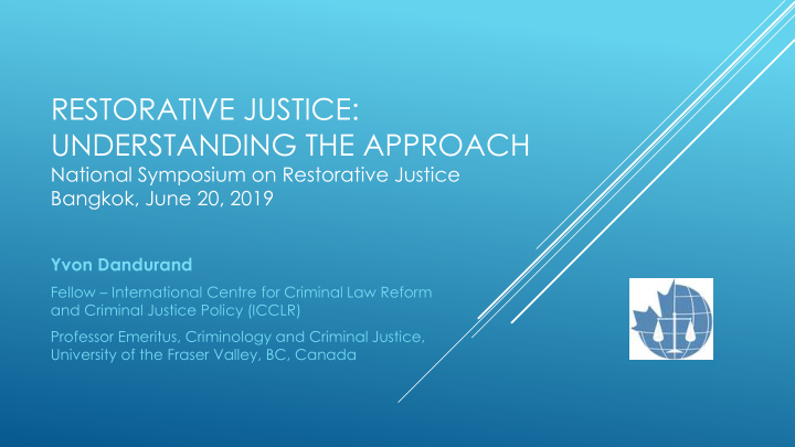 restorative justice understanding the approach