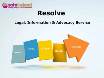 Resolve  Legal, Information &amp; Advocacy Service  FREEDOM  EQUALITY  JUSTICE  HEALING  SAFETY
