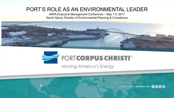 port s role as an environmental leader