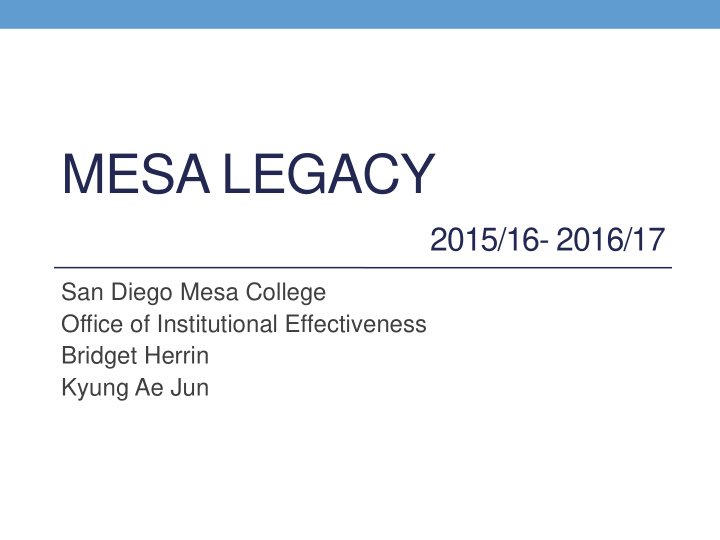 mesa legacy