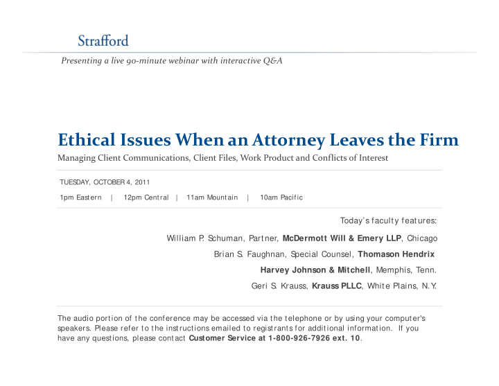 ethical issues when an attorney leaves the firm