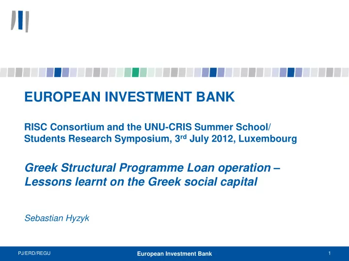 european investment bank