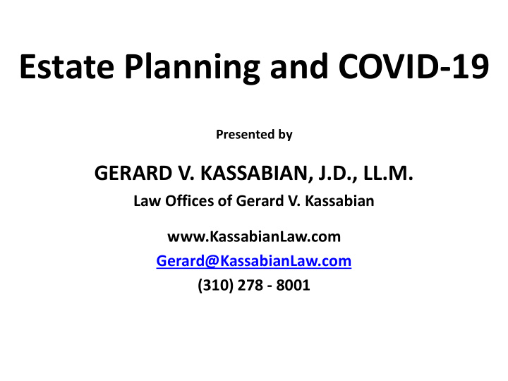 estate planning and covid 19