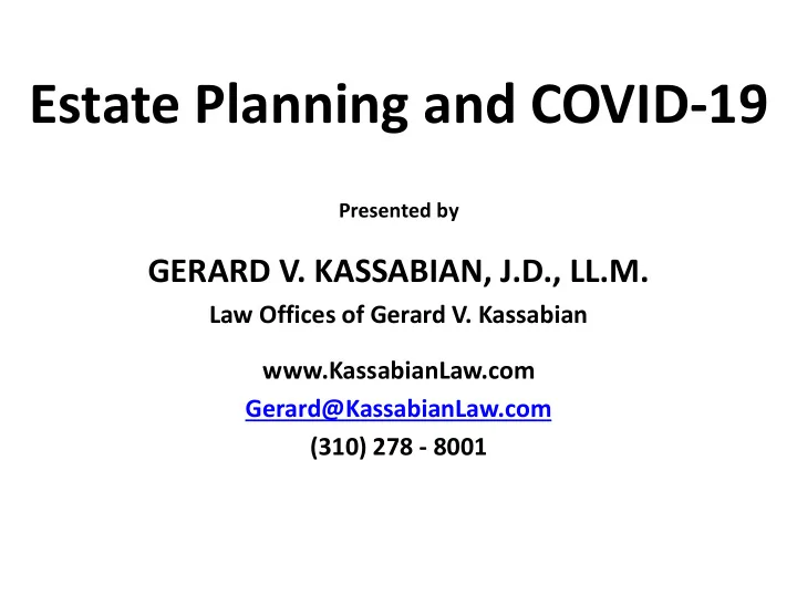 estate planning and covid 19