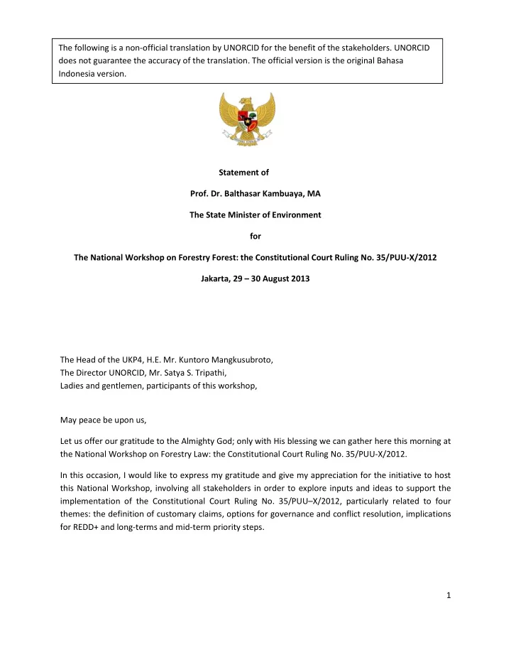the following is a non official translation by unorcid