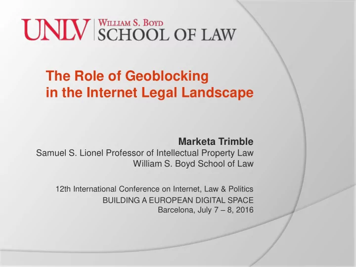 the role of geoblocking