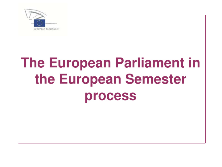 the european semester