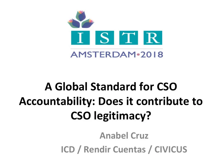 a global standard for cso accountability does it