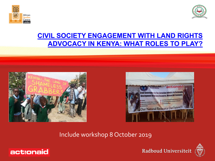 civil society engagement with land rights advocacy in