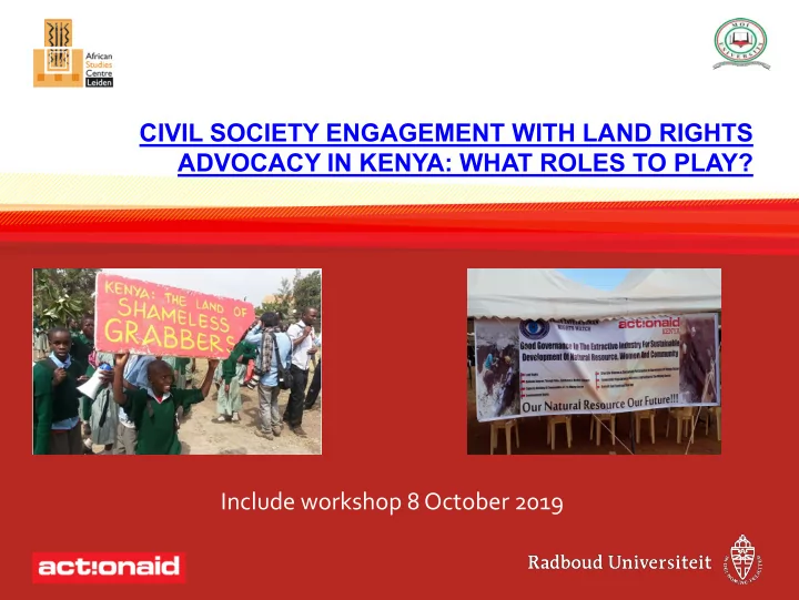 civil society engagement with land rights advocacy in